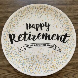 Happy Retirement Let The Adventures Begin Plate Serving Platter Tray Round